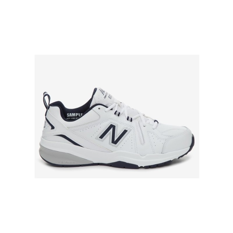 New Balance 608 V5 Training Shoe,White/Navy - Men's