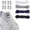 Booyckiy [4 Pairs No Tie Elastic Shoe laces - Tieless Shoelaces for Kids, Adults and Elderly, One Size Fits All