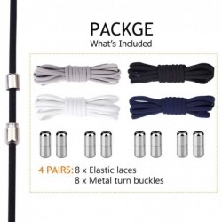 Booyckiy [4 Pairs No Tie Elastic Shoe laces - Tieless Shoelaces for Kids, Adults and Elderly, One Size Fits All