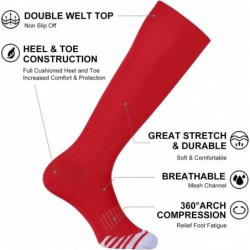 FITRELL 2/3 Pack Baseball Soccer Softball Socks for Kids Youth Men & Women Over-the-Calf Knee High Socks (Multiple Colors)