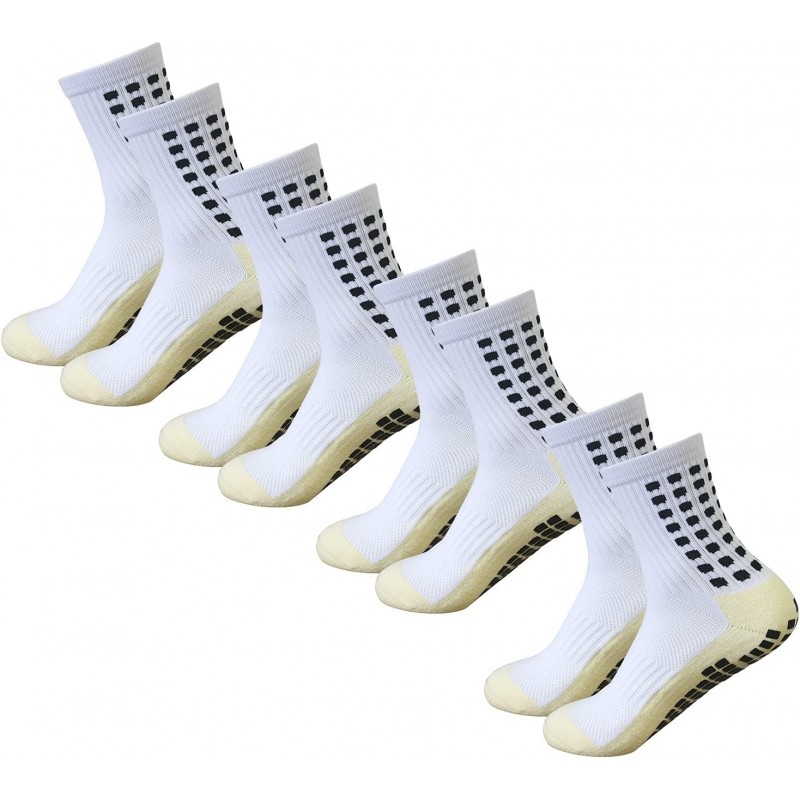 Yufree Grip Soccer Socks Anti Slip Non Slip Men's Athletic Socks for Football Basketball Sports, 4 Pair