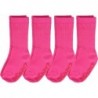 juDanzy 4 Pack of Mid-Calf Ribbed Socks with Anti-Slip Grips for School Uniform, Soccer, Sports, AFO