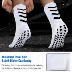 HUANLANG Grip Socks Soccer,4 Pairs Anti Slip Non Slip Socks Mens Grip Pads Socks for Football Soccer Basketball Yoga Sports