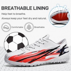 Mens Soccer Shoes Football Cleats Athletic High-Top Breathable Soccer Boots Spikes Anti-Slip Outdoor Indoor Training Turf Football Sneaker