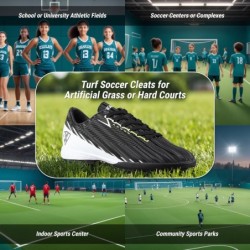 Vizari Tesoro Turf Soccer Cleats for Boys and Girls | Kids Soccer Turf Shoes with Durable Polyurethane Sole | Machine Washable Boys Shoes with Synthetic Upper | Superior Traction for All Surfaces