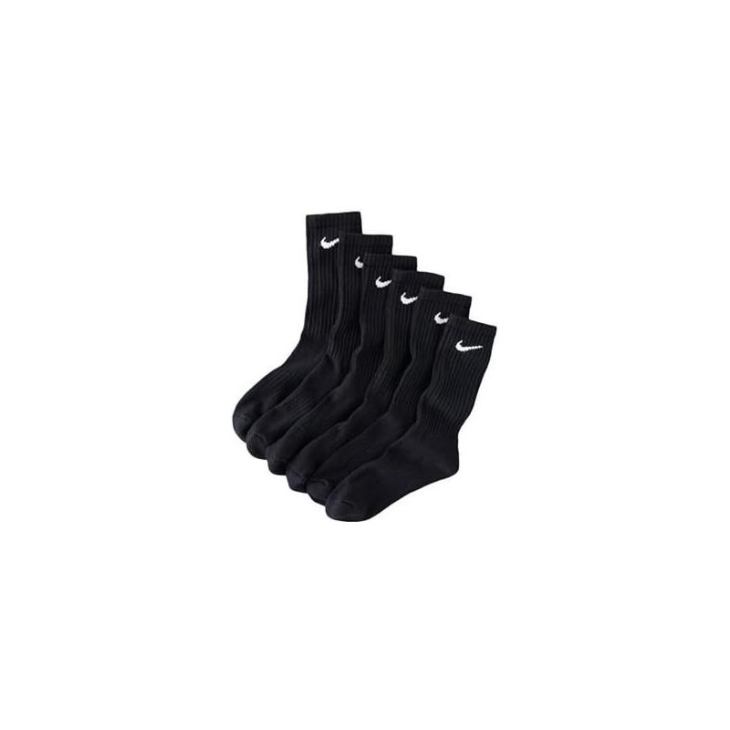 Nike Mens Moisture Wicking Crew Socks - 6 Pack/Black