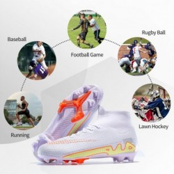 Football Cleats Men, Indoor Outdoor High Top Soccer Shoes Lightweight Shock Resistant Training Boots Breathable Professional Turf Shoes Sport Athletic Ground Football Boots FG Soccer Cleats for Men